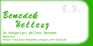 benedek wellesz business card